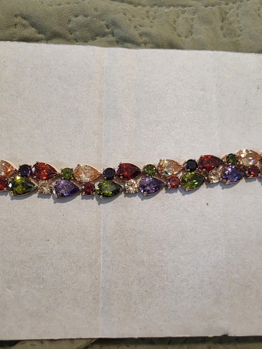 Multicolor Teardrop Crystal Bracelet - Women's Jewelry